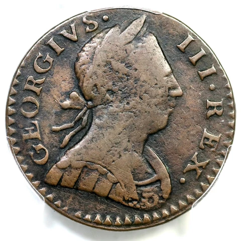 1776 6-76A R-4 PCGS XF Details Machin's Mills Half Penny Colonial Copper 1/2p Cover