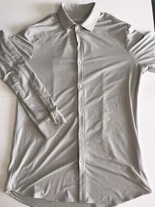Mizzen Main Spinnaker XL Tall Trim Fit Long Sleeve Shirt Grey Checks Nylon Blend - Picture 1 of 16