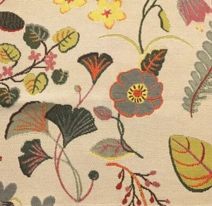 SCHUMACHER Botanica Floral Multi Woven Indoor Outdoor Remnant New - Picture 1 of 1