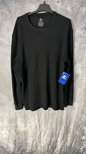 Starter Men’s Thermal Crewneck Long Sleeve Shirt Black New Tags Size 2XL Stretch - Picture 1 of 12