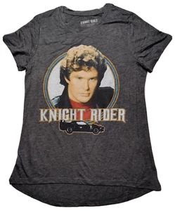 Knight Rider David Hasselhoff Damen-T-Shirt Größe Large anthrazit Grafik NEU - Bild 1 von 10