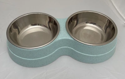Tazón para perros Tazón para gatos Alimentador doble para mascotas Tazón de acero inoxidable para comida y agua Foto 1 de 4