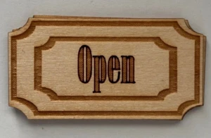 Dollhouse Miniature Unfinished Sign - Open/Closed - Imagen 1 de 2
