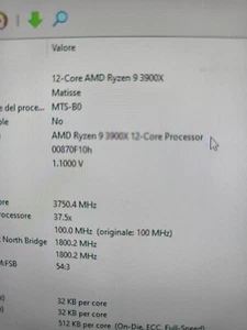 AMD Ryzen 9 3900x 3.8GHz Socket AM4 Dodici Core Processore Only CPU. No Scatola - Foto 1 di 1