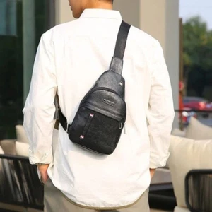 Nuevo bolso bandolera de cuero pu impermeable multifuncional para hombre moda - Imagen 1 de 4