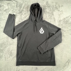 Lululemon Hoodie Sweatshirt Mens Large Black Logo Graphic Pullover Athletic - Picture 1 of 14