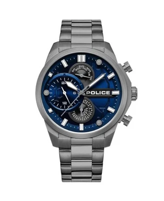 Reloj informal de cuarzo analógico POLICE para hombre clásico vestido esfera azul impermeable redondo 4 Foto 1 de 4