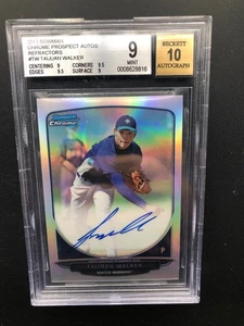 2013 Bowman Chrome Draft Refractor RC Auto Taijuan Walker #/500 BGS 9 MINT 10 AU - Bild 1 von 2