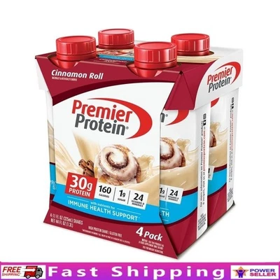 Rollo de Canela Batido de Proteínas 30g Proteína 24 Vitaminas Bajo en Grasa 1g Azúcar Paquete de 4 Nuevo Foto 1 de 4