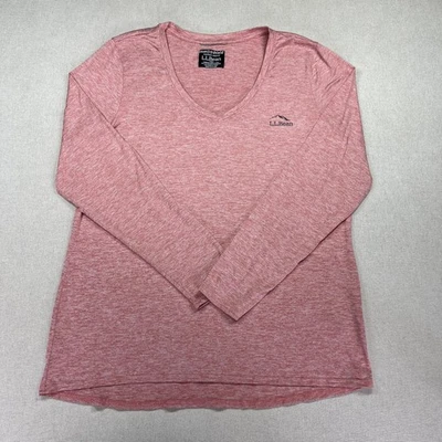 Camisa LL Bean Mujer Grande Rosa Protector de Insectos Cuello en V Manga Larga Exterior Senderismo Foto 1 de 4