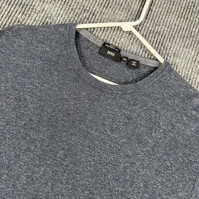 Camisa Hugo BOSS Para Hombres 2XL XXL Gris Manga Larga Crew Calce Ajustado Informal Cómoda Foto 1 de 4