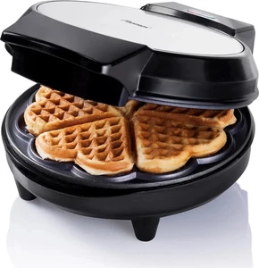 Waffeleisen Silber klassische Herzwaffeln 700W Antihaft - Bestron AWM700S - Bild 1 von 4