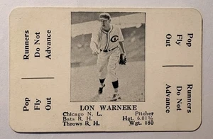 1936 S&S Game Card Lon Warneke, Chicago Cubs, NM, selten! Vorkrieg *Preisvorschlag machen* - Bild 1 von 2