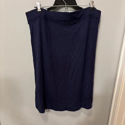 Falda clásica azul marino para mujer - informal y versátil talla grande Foto 1 de 4