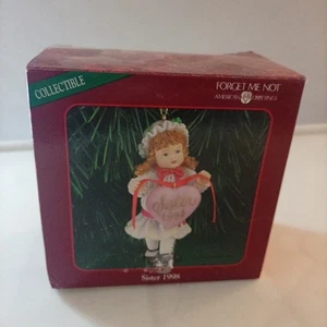 Forget Me Not American Greetings Christmas Ornament Sister 1998 - Picture 1 of 6