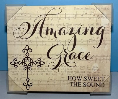 Arte póster Amazing Grace How Sweet The Sound, decoración de pared de lienzo, himnos, 12”x10” Foto 1 de 4