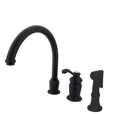  Grifo de cocina KS7825TLBS Templeton de una sola manija CAÑO ALTO bronce frotado con aceite Foto 1 de 3