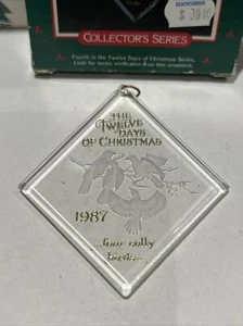 Vintage 4 Colly Vögel 12 Tage Weihnachten Punze Andenken Ornament in Box - Bild 1 von 12