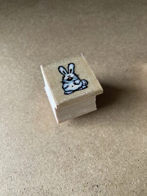 Vintage 1990 Wood and Rubber Stamp. Cute Bunny mini stamp. Rare. - Image 1 of 4