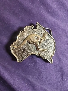 Australia Kangaroo Solid Brass Vintage Belt Buckle - Picture 1 of 2