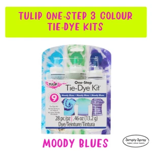 NEW Tie Dye Kit Tulip DIY 3 colours Kit - MOODY BLUES dyes up to 9 T-shirts - Picture 1 of 6