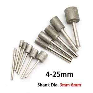 4mm-25mm Diamond Burr Drill Bits Polishing Rotary Tool Carving Engraving - Picture 1 of 5
