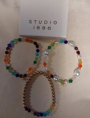AVON'S STUDIO 1886 Caleidoscopio Color Elástico Pulsera Set Foto 1 de 2