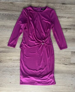 Lauren Ralph Lauren Black Label Damengröße 8 3/4-Arm Kleid Größe 8 Magenta - Bild 1 von 10