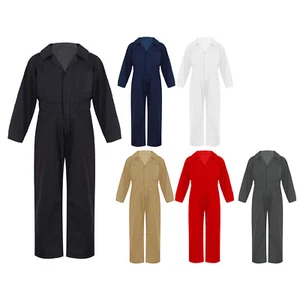 Kids Boys Cottn Fashion Coveralls Long Sleeve Turndown Jumpsuit Cosplay Dress Up - Picture 1 of 82
