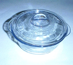 Vtg FIRE KING Glass SAPPHIRE BLUE PHILBE 10 oz Casserole Baking Dish with Lid - Picture 1 of 4