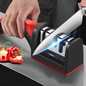 3-segment Knife Sharpener Stainless Steel Kitchen Tool for All Knives - Picture 1 of 26
