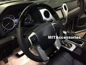 TOYOTA 4RUNNER 2010-2023 BLACK PIANO wood Genuine leather steering wheel - Bild 1 von 6