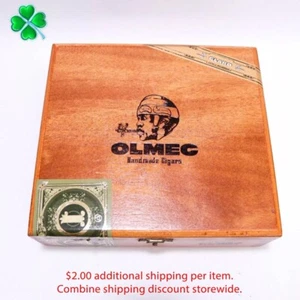 Caja de cigarros de madera vacía Olmec Grande 7" x 6,5" x 2,25" - Imagen 1 de 11