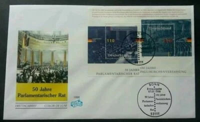 [SJ] Germany 50 Years Parliamentary Council 1998 (miniature FDC) - Image 1 of 4