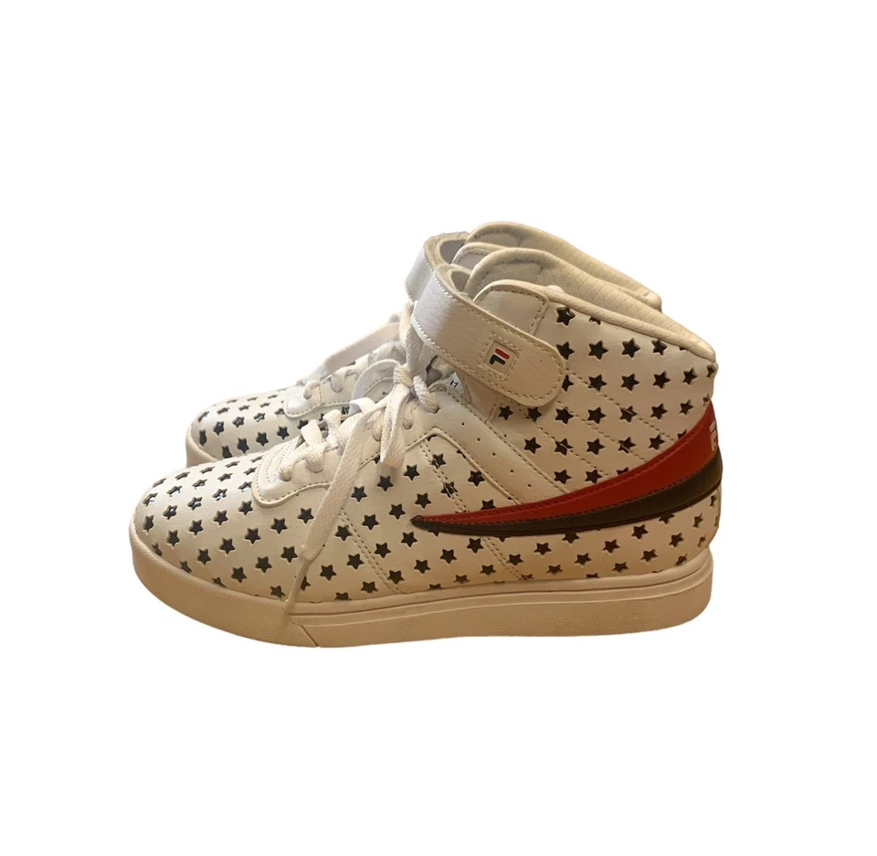 FILA  Sz 5 Red White And black Stars High Top Shoes Sneakers - Изображение 1 из 4
