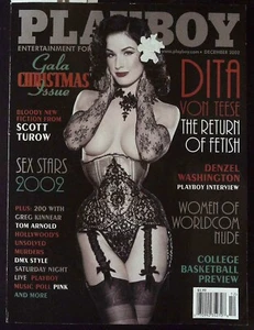 PLAYBOY US 12/2002 Fetish DITA VON TEESE Denzel Washington DMX Lani Todd @ EX+ - Picture 1 of 13