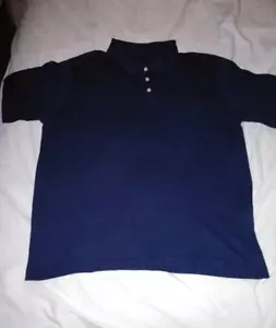 CHEROKEE Men's COLLARED Pullover Short sleeve SHIRT Navy Blue LARGE - Picture 1 of 3