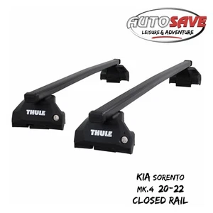 Thule Steel SquareBar Evo Roof Bars Set for Kia Sorento Mk.4 20-22 Closed Rail - Picture 1 of 1