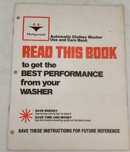 Folleto de guía manual de instrucciones de cuidado de uso de lavadora Hotpoint vintage - Imagen 1 de 5