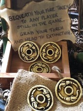 Survivor Fire Token Replica Torch coin Fan made handmade USA 3 coins & Gift Bag