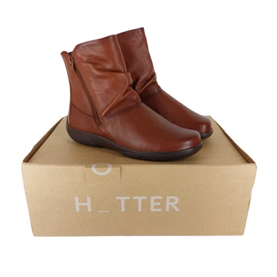 Botas al tobillo holgadas de cuero marrón tostado Whisper talla UK 4,5 STD nuevas en caja - Imagen 1 de 4