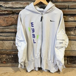 Nike EYBL Basketball Player Full Zip Hoodie with Blue and Green Details - Picture 1 of 11