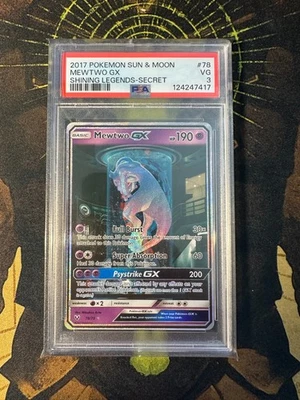 Pokemon Mewtwo GX 78/73 Shining Legends Secret Rare PSA 3 - Image 1 of 2