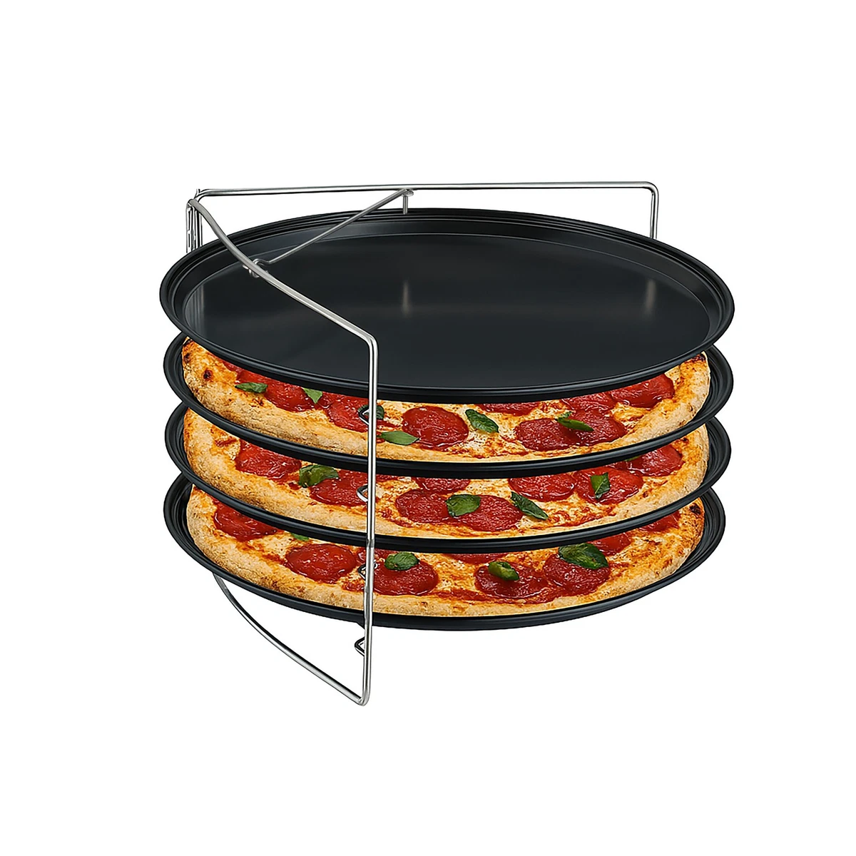 Pizza-Set Mit Ständer & 3 Blechen – Platzsparend & Praktisch Für Party, Garten Oder Restaurant