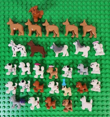LEGO Friends Pet DOGS / PUPPIES Lot of 30 Brown White Black Spotted & Gray - Image 1 of 2