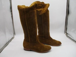FRYE Cara Marrón Gamuza Hasta la Rodilla Montar Ecuestre Moto Botas Mujer Talla 9.5 B - Imagen 1 de 11