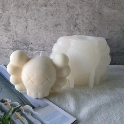 Molde de vela de silicona con cabeza de oso 3D para hacer jabón yeso resina molde artesanal stock en EE. UU. Foto 1 de 2