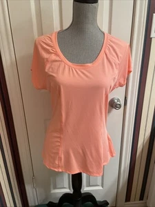Marika Tek Dri-Wik Performance Wear Scoop Neck  Large Tee Peach - Picture 1 of 12