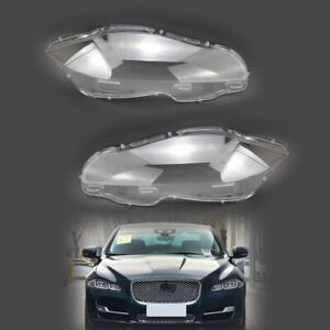 Pair Clear Headlamp Lampshade Headlight Lens Housing Fit Jaguar XJ XJL 10 -18