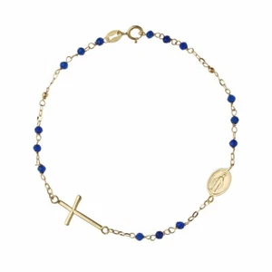 Rosary Bracelet in 18 Carat Yellow Gold with Blue Stones - Picture 1 of 1